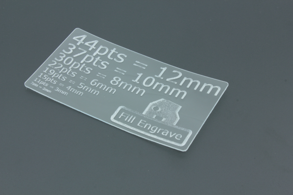 Styrene 1mm Transparent - Fill Engraving